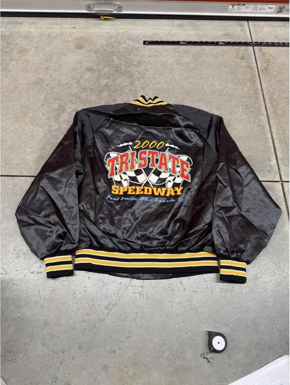 vintage tri state speedway satin made in usa bomber jacket size large
